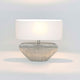 Tischleuchte Cleopatra Aluminium Silber-Ecru mit moderner Lampe und stilvollem Design