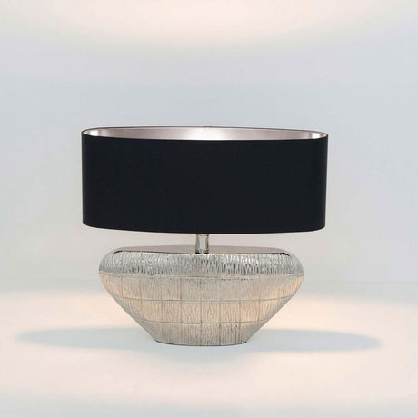 Table lamp Cleopatra aluminium silver-black with modern design and elegant black-silver finish.