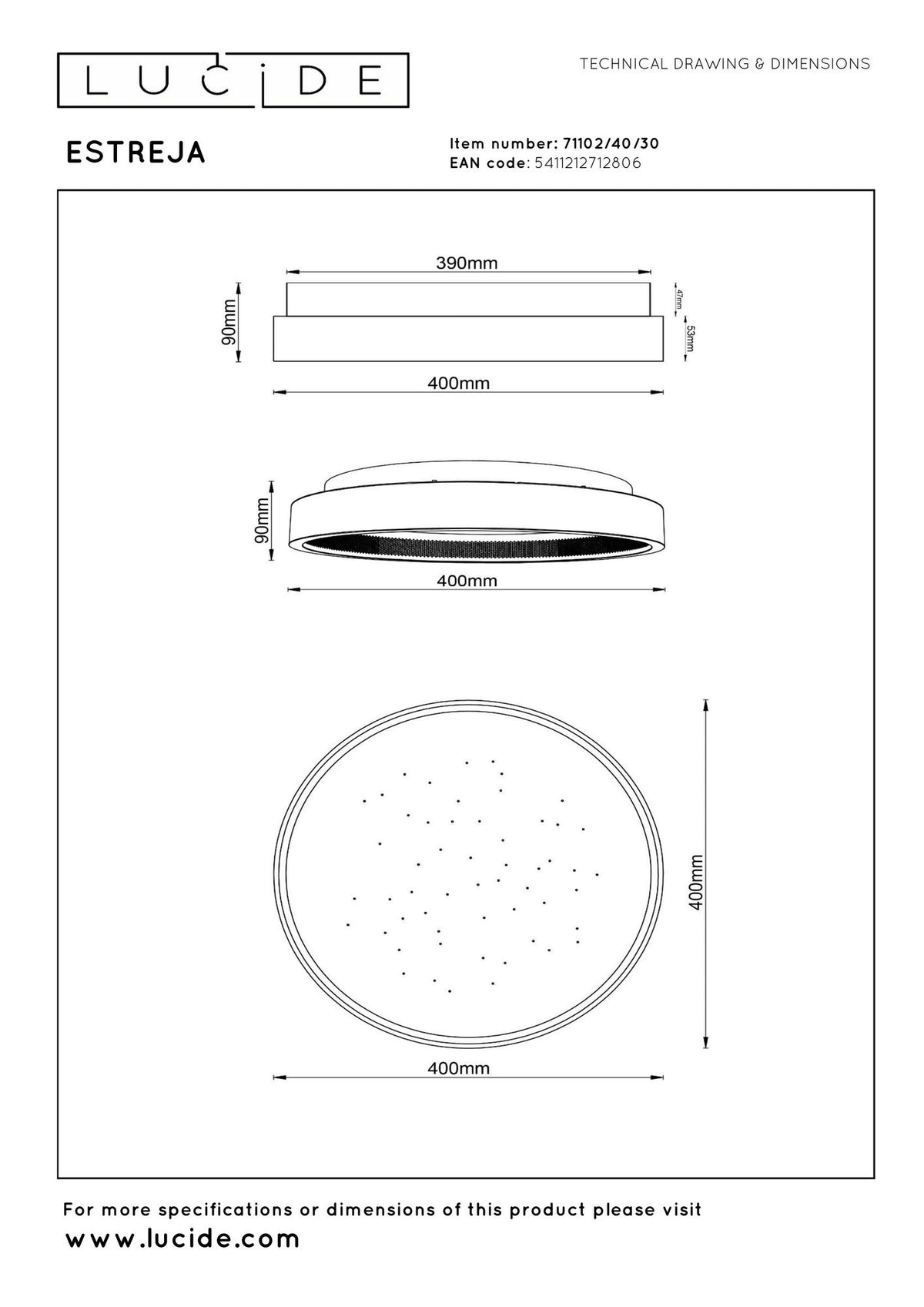 LED-Deckenleuchte Estreja 3-stufig dimmbar CCT 2500-3000K Ø40cm (7)