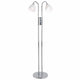 Ray Dimmbar Stehleuchte Chrom, Klar mit zwei dimmbaren Lampenschirmen aus Glas und elegantem Design.