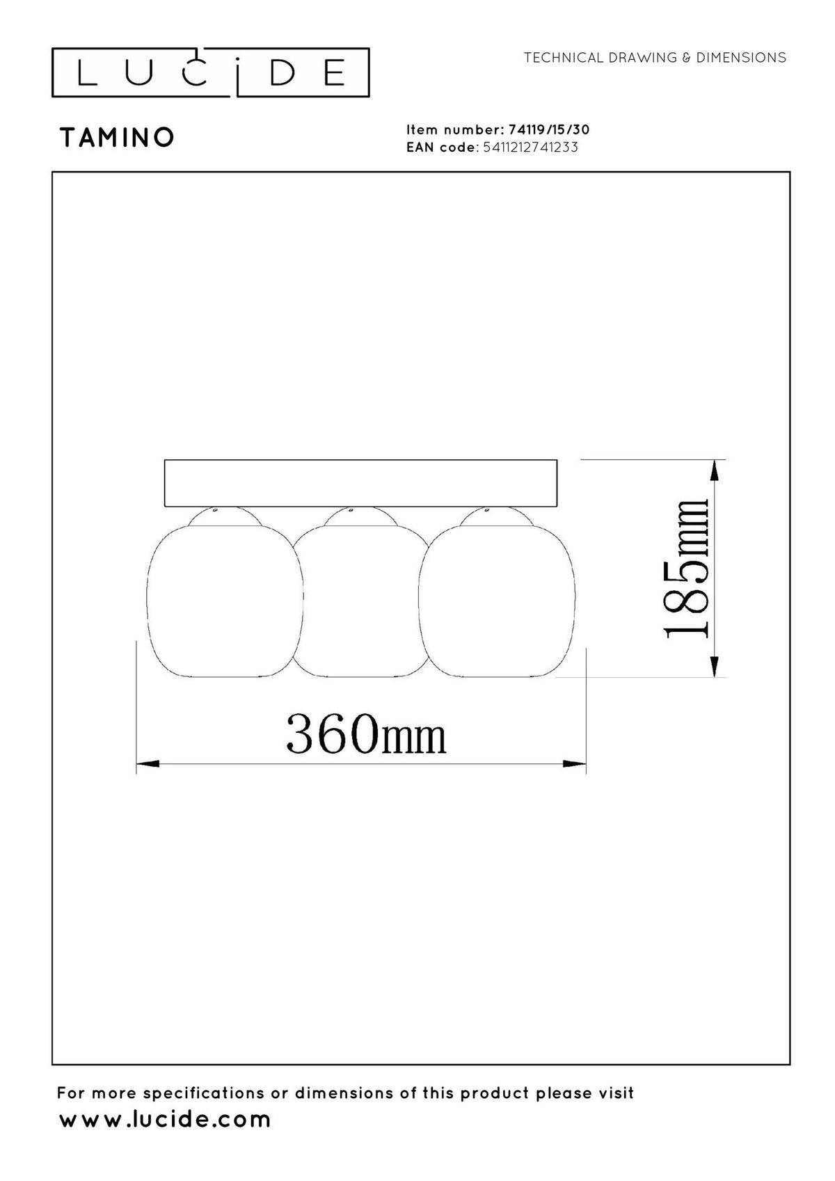 LED-Deckenleuchte Tamino 3-flammig dimmbar (6)