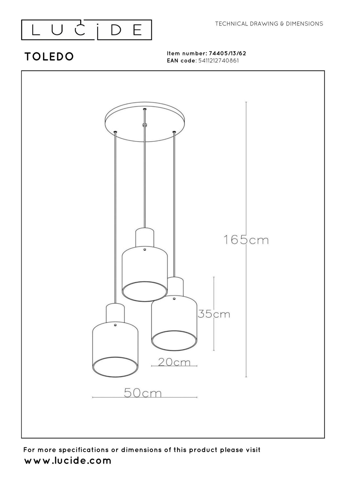Suspension Toledo à 3 lumières avec abat-jour en verre (7)