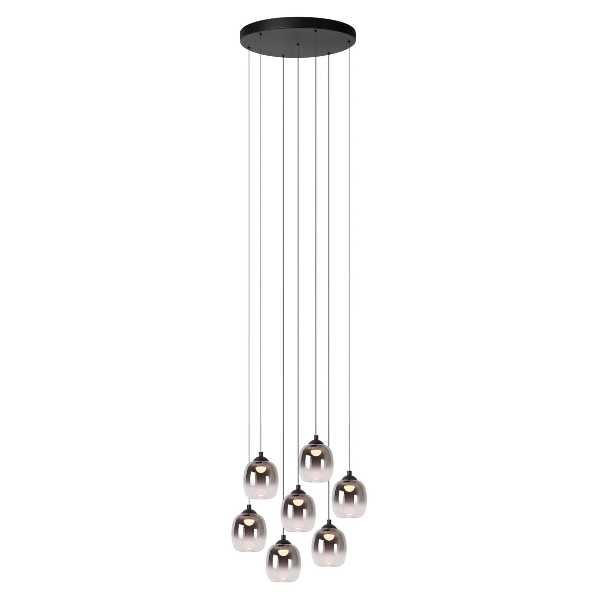 LED-Candeeiro suspenso Tamino 7-luzes regulável Branco quente 52cm (3)