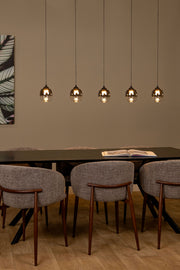 LED-Suspension Tamino à 5 lumières, dimmable, réglable en hauteur, 127cm (1)
