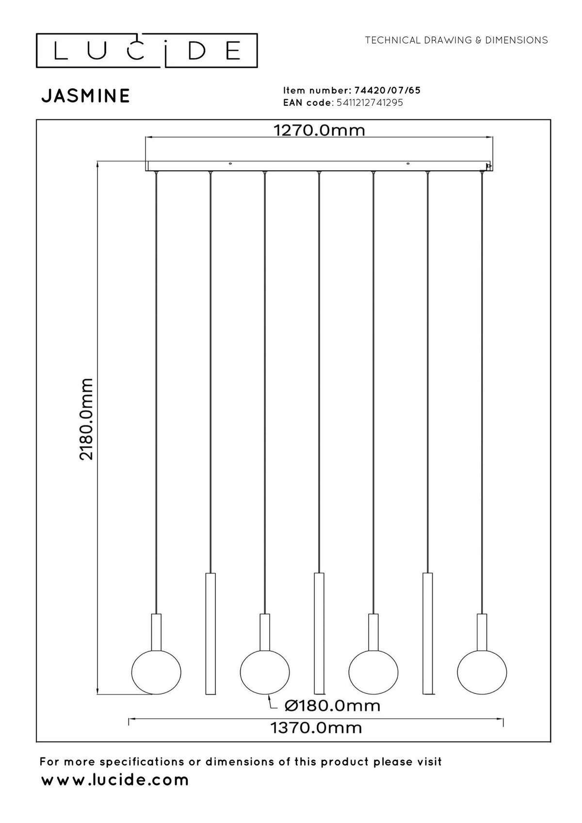 LED-Jasmine pendant light 7-light dimmable CCT height-adjustable (6)