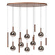 LED-Pendelleuchte Jasmine 14-flammig dimmbar CCT Kupfer (2)