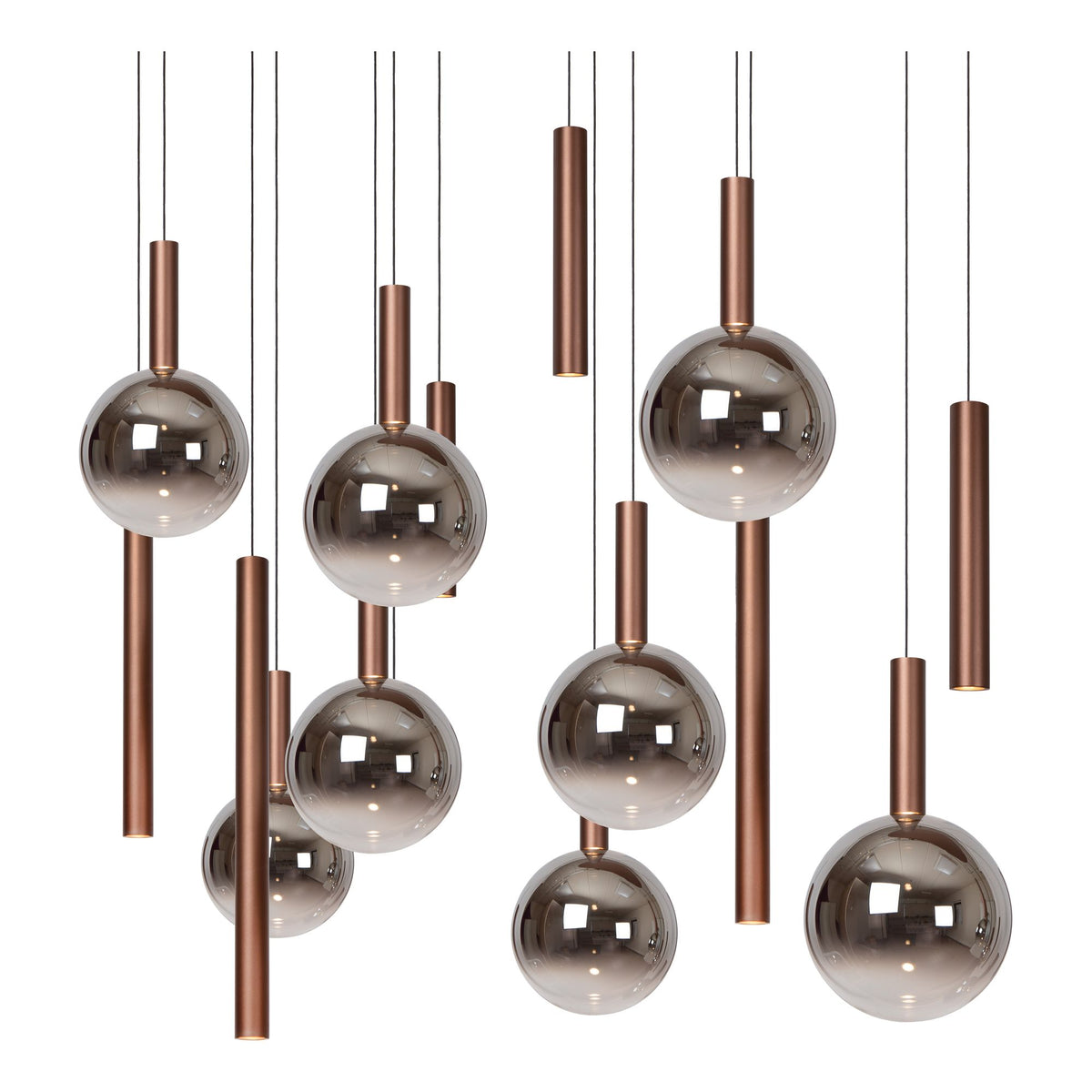 LED-Pendelleuchte Jasmine 14-flammig dimmbar CCT Kupfer (3)