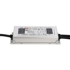Alimentation encastrable certifiée 75W Dali dimmable 24V IP65 sur un fond blanc.