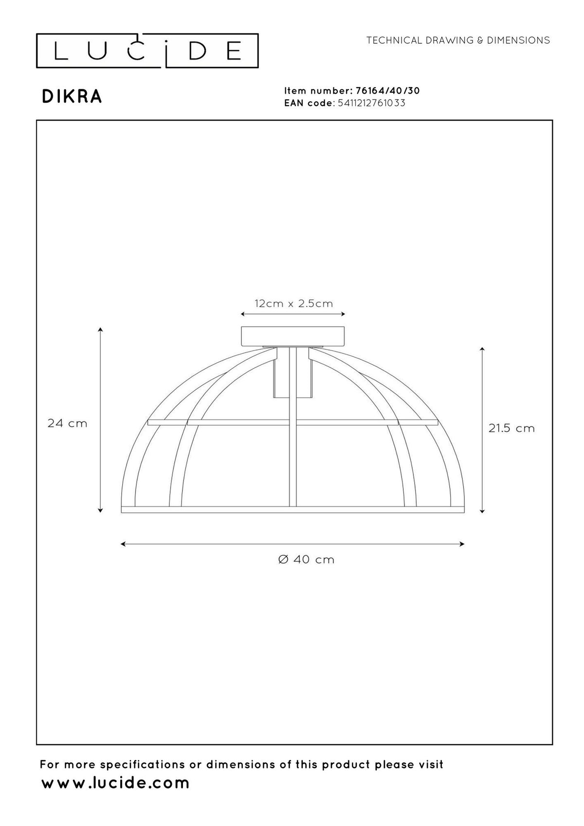 Deckenleuchte Dikra halbrund dimmbar 40cm (4)