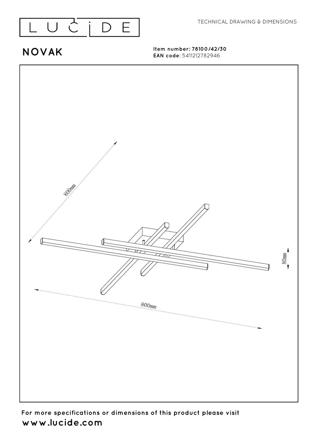 LED-Deckenleuchte Novak dimmbar CCT Schwarz 80cm (6)