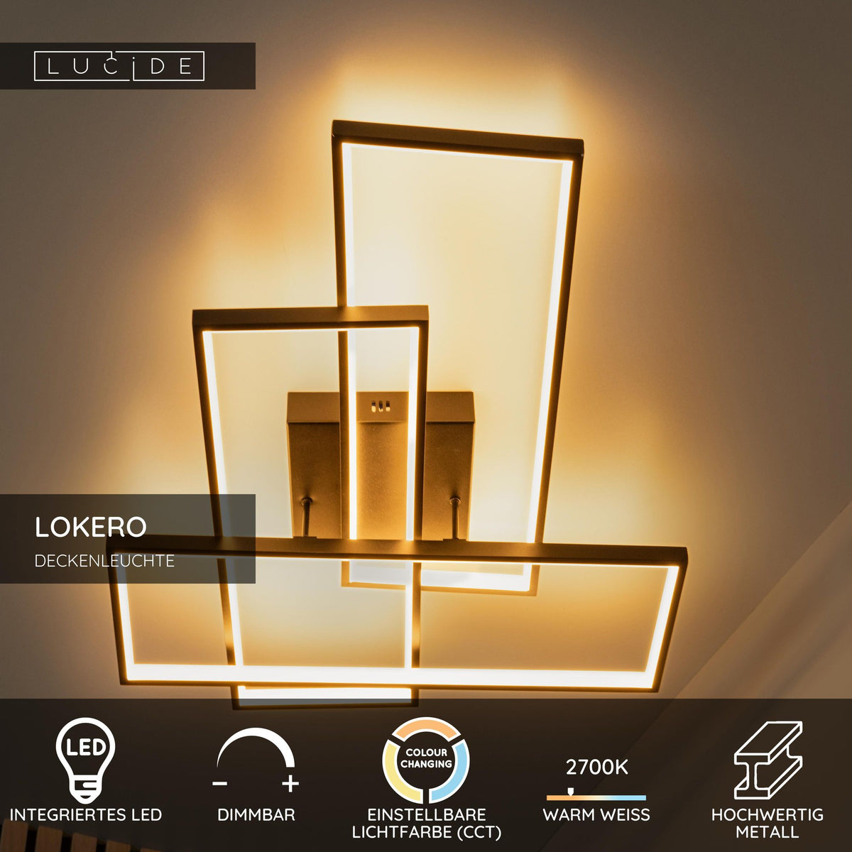 LED-Deckenleuchte Lokero dimmbar CCT Schwarz 65cm (5)