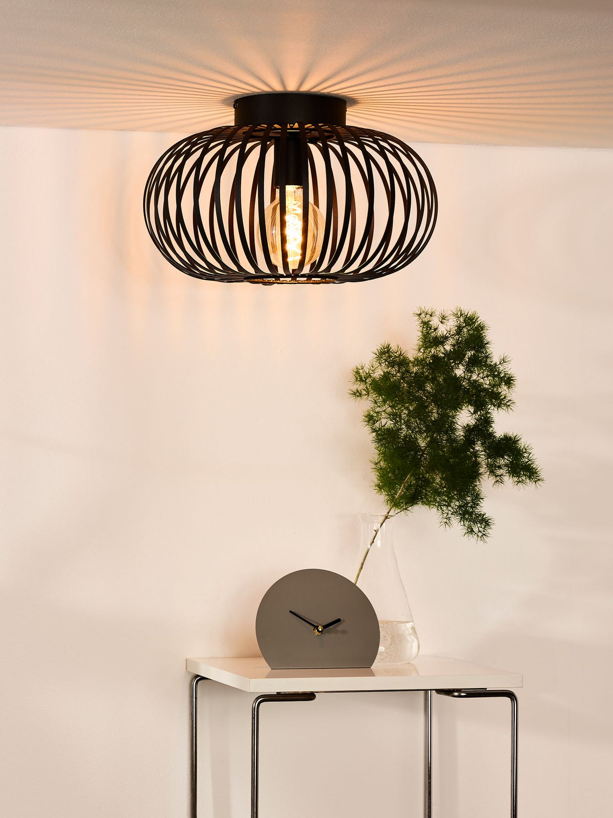 Loftlampe Manuela 1 lyskilde, rund i burdesign Ø 39,5 cm (3)