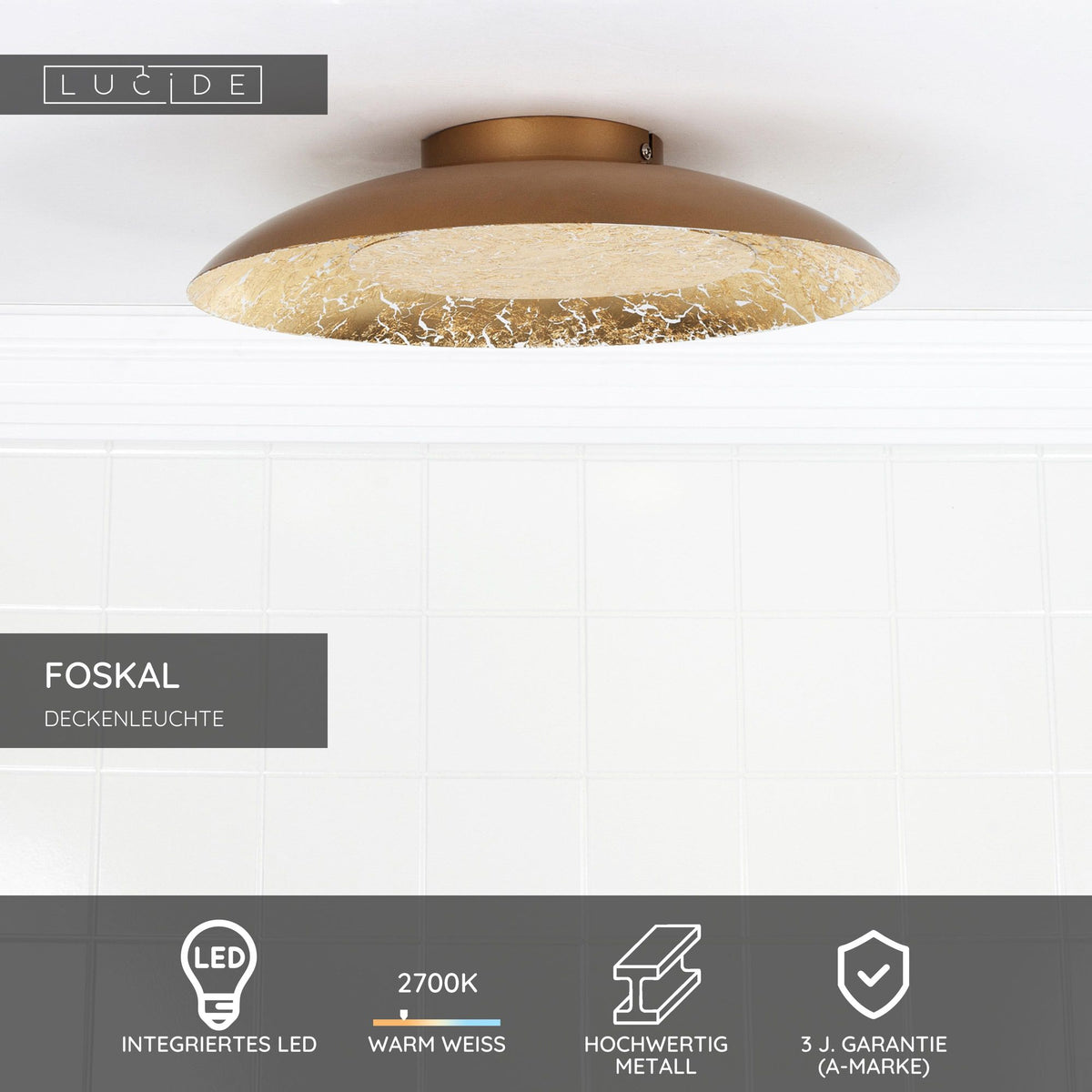 LED-Deckenleuchte Foskal rund Ø 34,5cm Warmweiß (4)