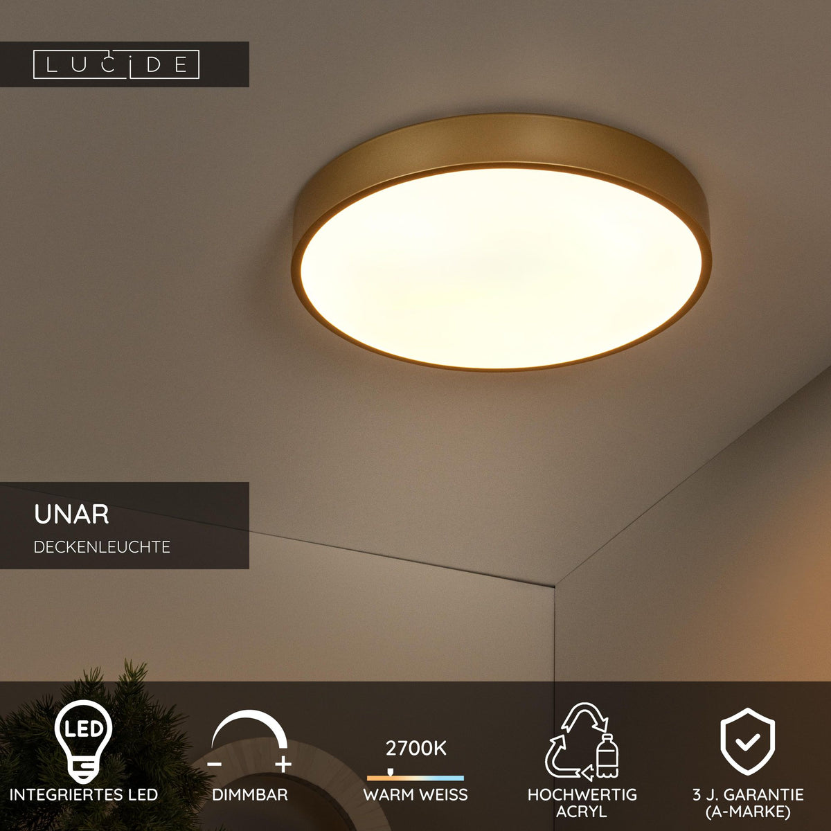 LED-taklampe Unar dimbar Ø 39,5 cm (6)
