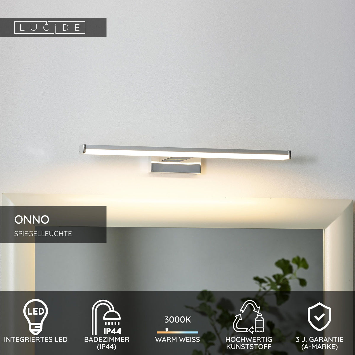 LED-Spiegelleuchte Onno IP44 40cm Chrom (5)