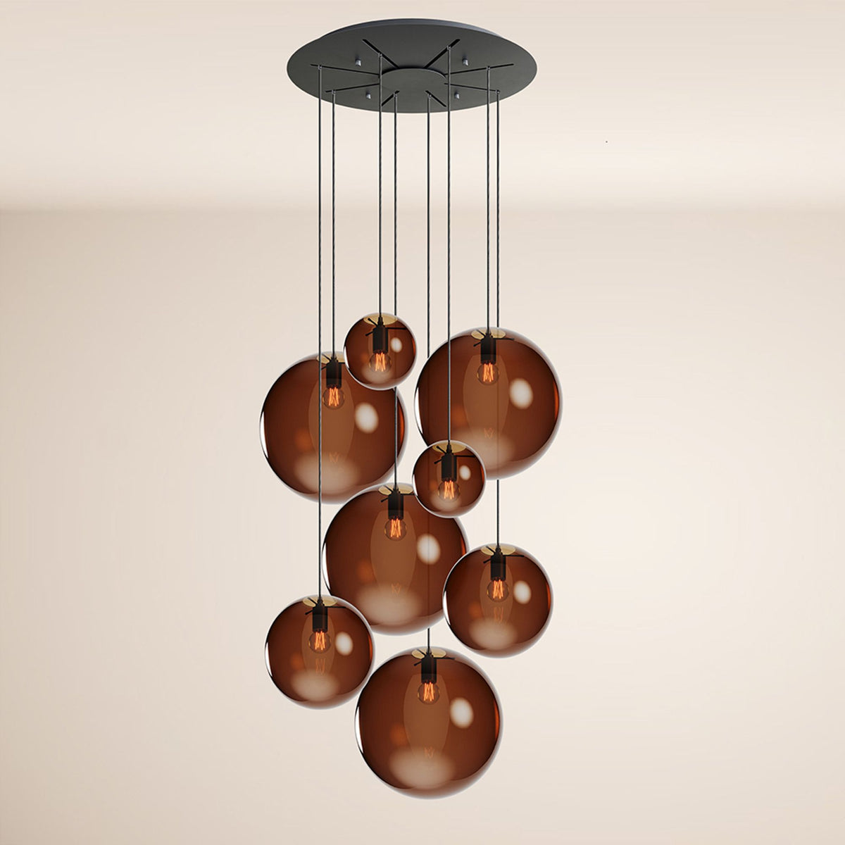 s.luce Orb gallerilampe 8-flammet modulær 