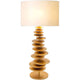 Tischleuchte Routatorre Mobile Eisen Gold-Beige mit eleganter Form und warmem Licht in modernem Design.