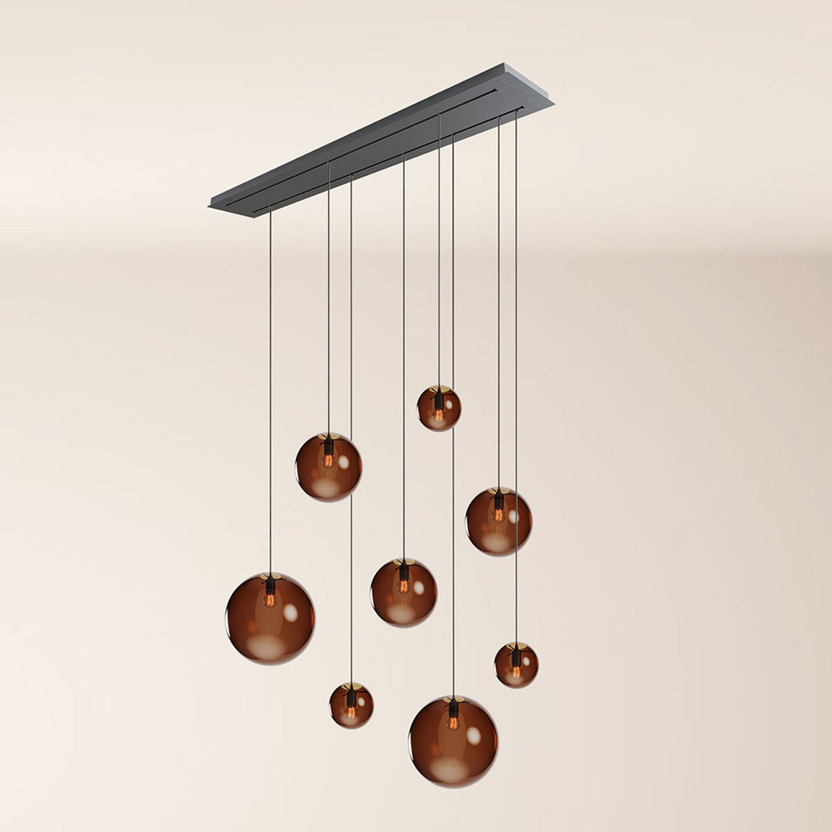 s.luce Orb Lampe de table 8 flammes 160cm 2 rangées
