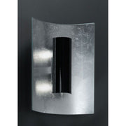 Aura Silver wall and ceiling light 2-light silver black 30 cm with curved glass surface and black element