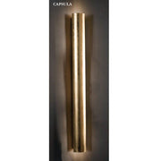 Capsula 4-light wall light in gold leaf, 75 cm, mounted on a wall, elegant golden lighting.