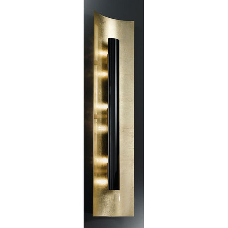 Lámpara de pared y de techo Aura Gold de 4 luces, negra, 100 cm, con diseño moderno y elegante acabado en oro