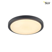 Ainos Deckenleuchte LED 3000K Rund Anthrazit mit Sensor, runde SLV Außenleuchte aus Aluminium IP44