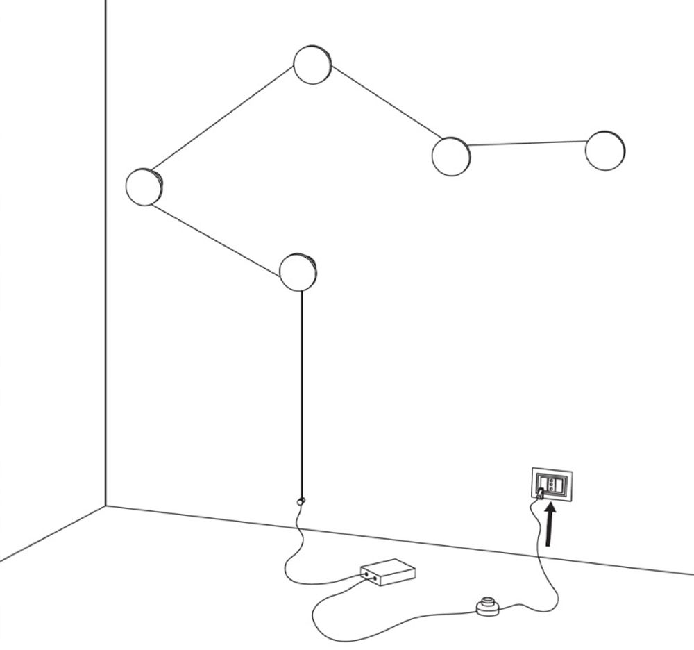 Kundalini Azou Treiber Dimmer Plug Kit, Anschlussdiagramm für AZOU 3, AZOU 5 und AZOU 7 Leuchten.