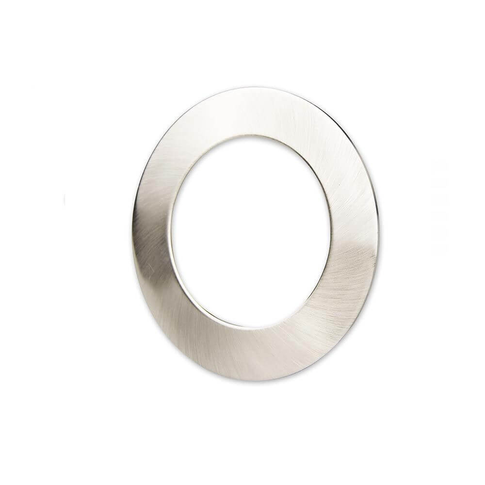 Abdeckung Sys-90 rund Chrom-Matt für Einbaustrahler - Metallring für LED-Einbauleuchte in Chrom-Matt.