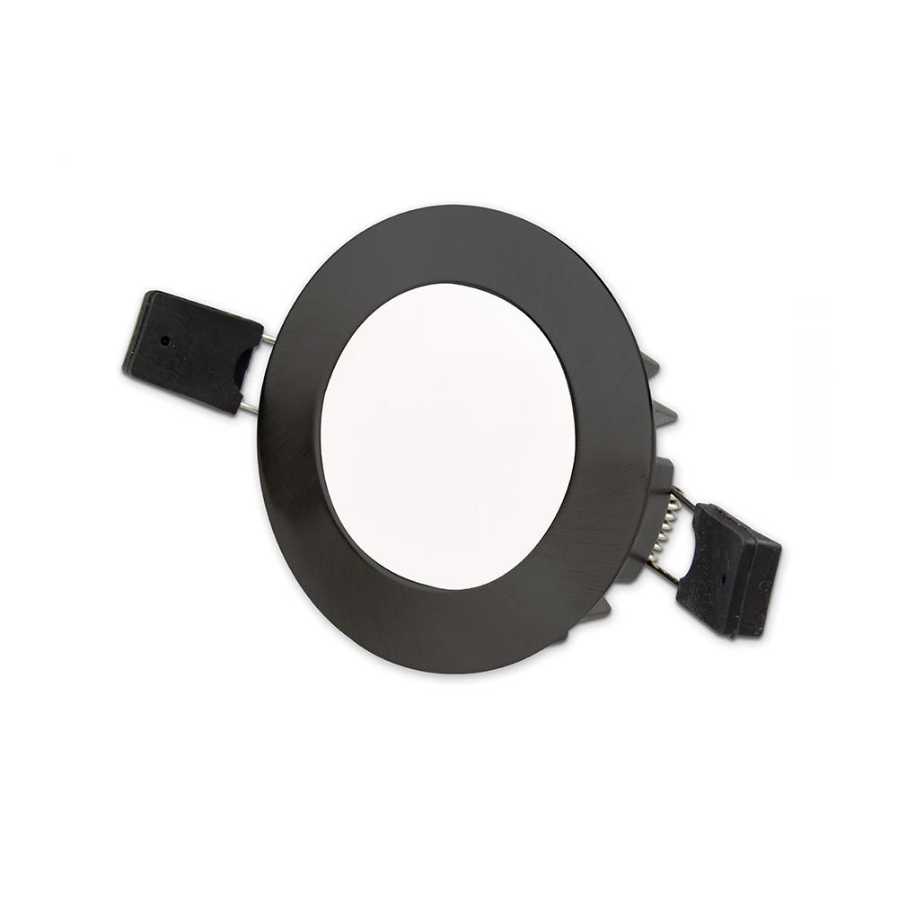 Tapa Sys-90 redonda negra para focos empotrables