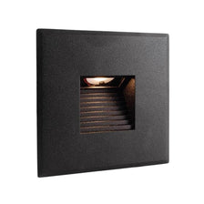 Abdeckung Steps eckig für Wandeinbaustrahler Schwarz, schwarze Aluminium-Abdeckung für LED-Wandeinbaustrahler STEPS