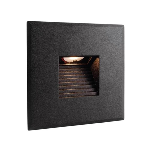 Abdeckung Steps eckig für Wandeinbaustrahler Schwarz, schwarze Aluminium-Abdeckung für LED-Wandeinbaustrahler STEPS