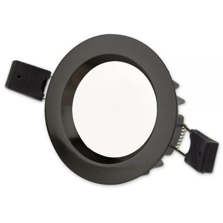 Cache Sys-90 rond noir, encastré pour spot encastré - anneau métallique pour lampe encastrable LED, facile à monter.