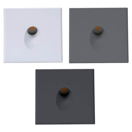 Sys-Wall 68 cover for LED wall recessed spotlight Square 1 in White, Grey and Black
