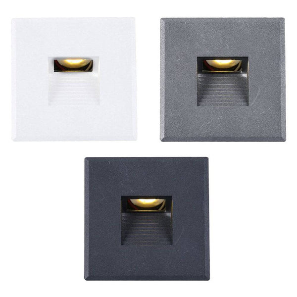Abdeckung Sys-Wall 68 für LED-Wandeinbaustrahler Eckig 3 aus Aluminium in Weiß, Grau und Schwarz
