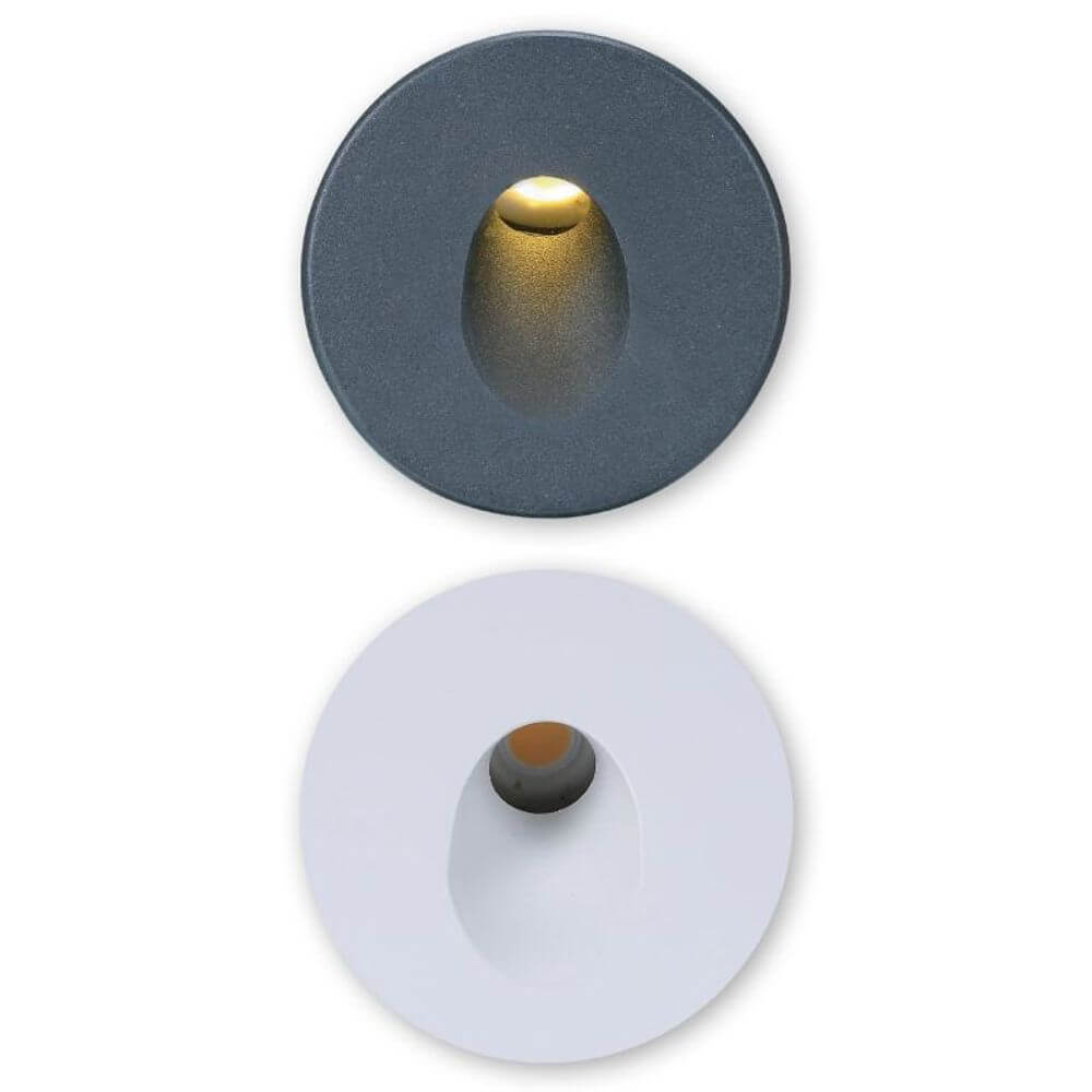 Abdeckung Sys-Wall 68 für LED-Wandeinbaustrahler Rund 1 in Schwarz und Weiß