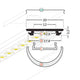 Abdeckung eckig 200cm Typ C Opalweiß Diagramm mit Maßen für LED-Strip-System.