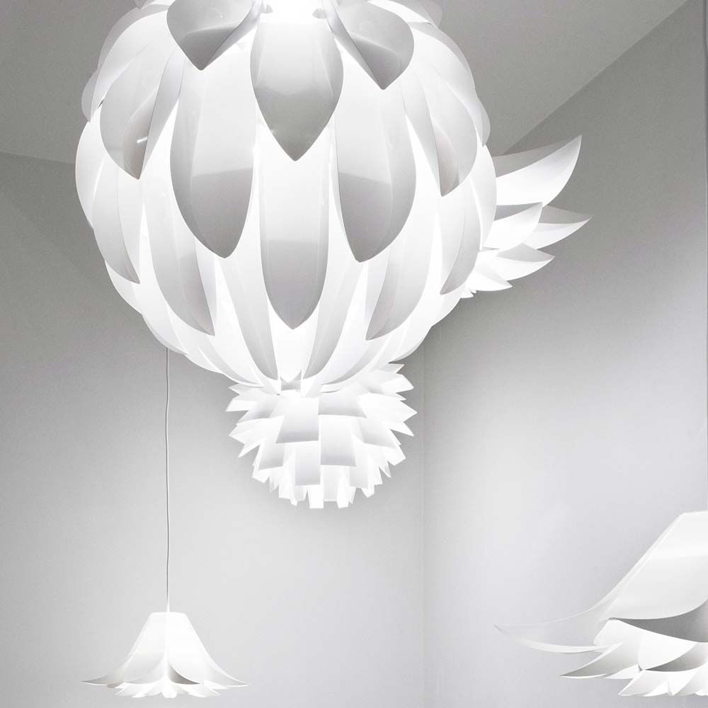 Rounded pendant lamp Norm12 XL White