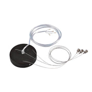 Suspension kit for 1-10V Medo LED Black, 5-core, black pendant light with mounting accessories and cables.