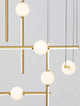 Akrobat LED Pendelleuchte 16-flammig 3000K Schwarz - modernes geometrisches Design mit Opalglas.