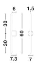 Aden LED Wandleuchte 3000K Schwarz, schlanke 90 cm Wandlampe mit 7,3 cm Tiefe und Maße (30+30 cm, 6 cm Abstand, 7 cm Breite)
