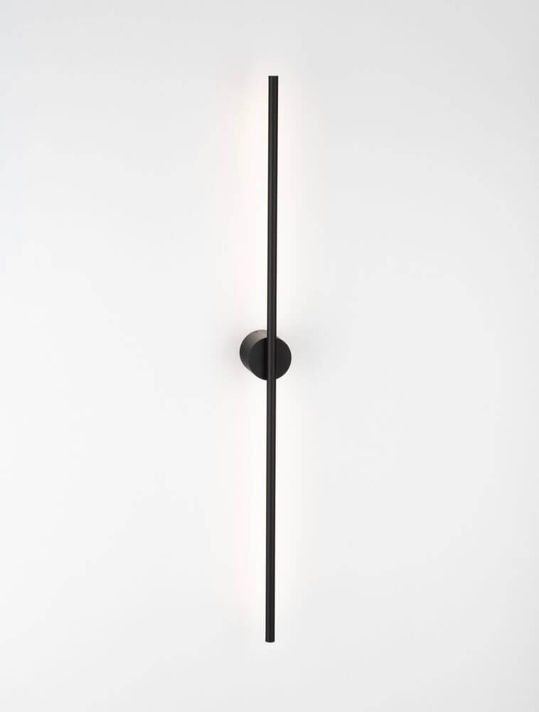 Aden LED Wandleuchte 3000K Schwarz – schlanke 90cm matte Aluminium Wandlampe, minimalistisches Lichtprofil für moderne Innenräume