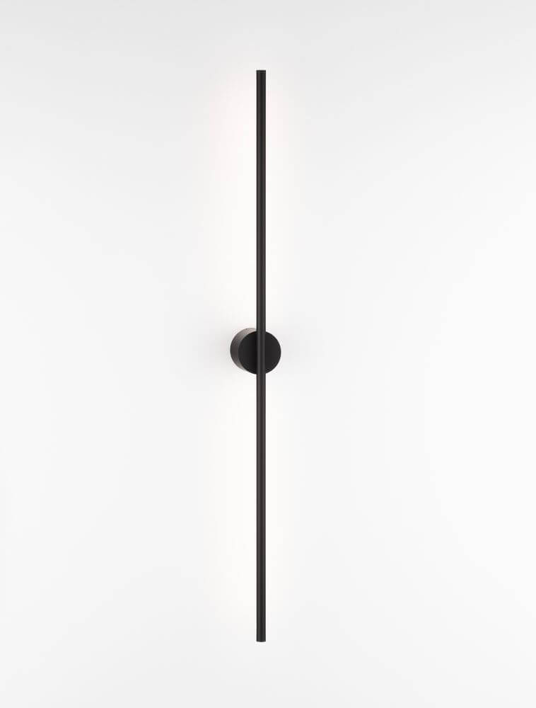 Aden LED Wandleuchte 3000K Schwarz, schlanke 90 cm LED-Wandleuchte aus mattem Aluminium, minimalistisches Design für moderne Räume