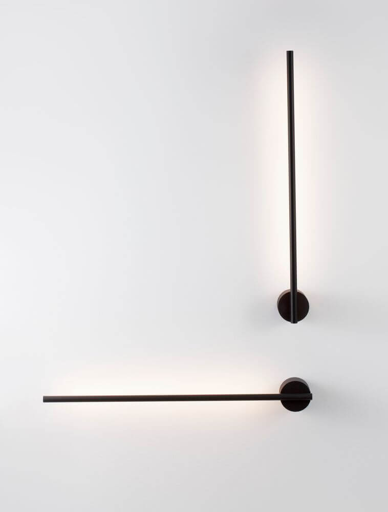 Aden LED Wandleuchte 3000K in schlankem, schwarzem Design, minimalistische Akzentbeleuchtung für Wände.