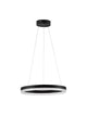 Adria LED Pendelleuchte Ø 40cm 3000K mit mattem, schwarzem Aluminiumring und gleichmäßiger Lichtverteilung.