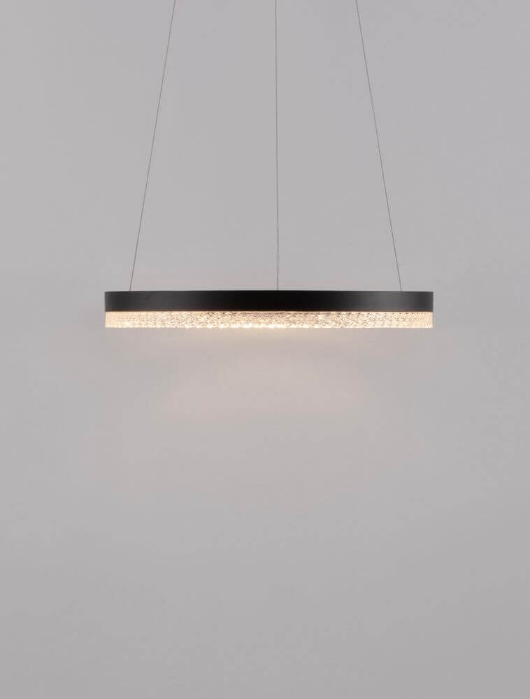 Adria LED Pendelleuchte Ø 40cm 3000K in mattem Schwarz, modernes Design mit effizienter Lichttechnik.
