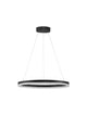Adria LED Pendelleuchte Ø 60cm 3000K mit schwarzem Aluminium und kristallinem Ring, elegantes Design.