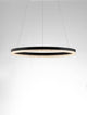Adria LED Pendelleuchte Ø 60cm 3000K mit schwarzem Aluminiumrahmen und kristallinem Ring