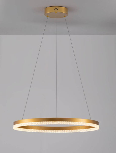 Adria LED pendellampe Ø 60 cm 3000K i moderne design med gullramme og skimrende lys