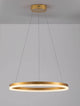 Adria LED Pendelleuchte Ø 60cm 3000K in modernem Design mit goldenem Rahmen und schimmerndem Licht