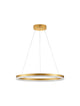 Adria LED Pendelleuchte Ø 60cm 3000K in elegantem Gold mit kristallinem Ring.